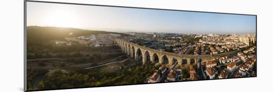 Aerial view of Águas Livres Aqueduct (Aqueduct of the Free Waters), Lisbon, Portugal, Europe-Panoramic Images-Mounted Photographic Print