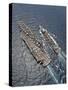 Aerial View of Aircraft Carrier USS Ronald Reagan And USNS Bridge During a Replenishment at Sea-Stocktrek Images-Stretched Canvas