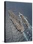 Aerial View of Aircraft Carrier USS Ronald Reagan And USNS Bridge During a Replenishment at Sea-Stocktrek Images-Stretched Canvas