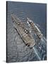 Aerial View of Aircraft Carrier USS Ronald Reagan And USNS Bridge During a Replenishment at Sea-Stocktrek Images-Stretched Canvas