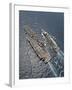 Aerial View of Aircraft Carrier USS Ronald Reagan And USNS Bridge During a Replenishment at Sea-Stocktrek Images-Framed Premium Photographic Print