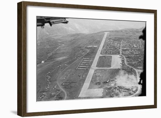 Aerial View of Airstrip and Air Force Base-null-Framed Photographic Print