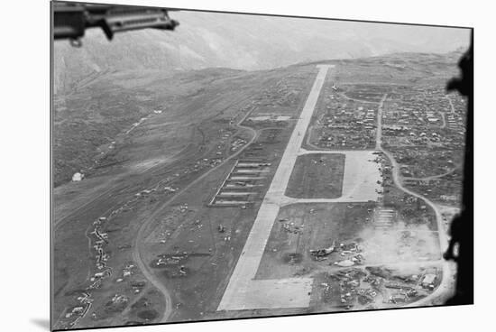 Aerial View of Airstrip and Air Force Base-null-Mounted Photographic Print