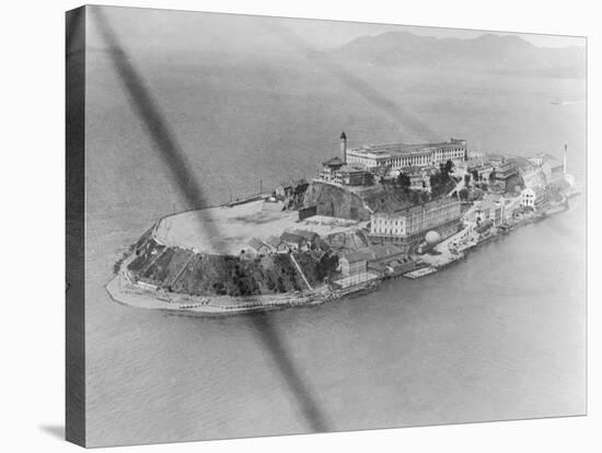 Aerial View of Alcatraz Island-null-Stretched Canvas