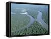 Aerial View of Amazon River and Jungle, Brazil-null-Framed Stretched Canvas