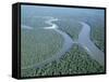 Aerial View of Amazon River and Jungle, Brazil-null-Framed Stretched Canvas