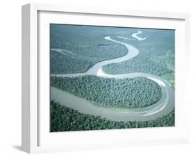 Aerial View of Amazon River and Jungle, Brazil-null-Framed Photographic Print