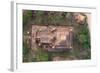 Aerial View of an Ancient Temples of Bagan at Sunrise in Myanmar-Harry Marx-Framed Photographic Print