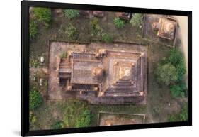 Aerial View of an Ancient Temples of Bagan at Sunrise in Myanmar-Harry Marx-Framed Photographic Print