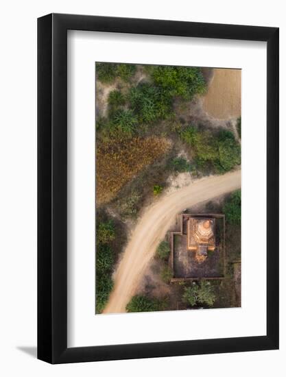 Aerial View of an Ancient Temples of Bagan at Sunrise in Myanmar-Harry Marx-Framed Photographic Print