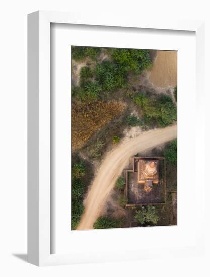 Aerial View of an Ancient Temples of Bagan at Sunrise in Myanmar-Harry Marx-Framed Photographic Print