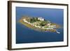 Aerial View of an Island and Lighthouse near Acadia National Park, Maine-Joseph Sohm-Framed Photographic Print