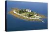 Aerial View of an Island and Lighthouse near Acadia National Park, Maine-Joseph Sohm-Stretched Canvas