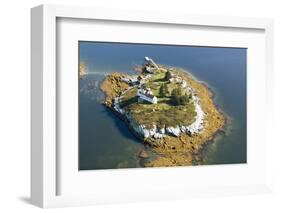 Aerial View of an Island and Lighthouse near Acadia National Park, Maine-Joseph Sohm-Framed Photographic Print