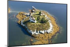 Aerial View of an Island and Lighthouse near Acadia National Park, Maine-Joseph Sohm-Mounted Photographic Print