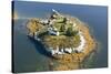 Aerial View of an Island and Lighthouse near Acadia National Park, Maine-Joseph Sohm-Stretched Canvas