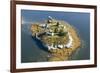 Aerial View of an Island and Lighthouse near Acadia National Park, Maine-Joseph Sohm-Framed Photographic Print