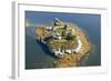 Aerial View of an Island and Lighthouse near Acadia National Park, Maine-Joseph Sohm-Framed Photographic Print