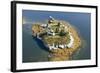 Aerial View of an Island and Lighthouse near Acadia National Park, Maine-Joseph Sohm-Framed Photographic Print