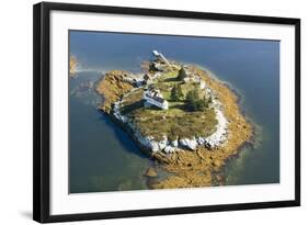 Aerial View of an Island and Lighthouse near Acadia National Park, Maine-Joseph Sohm-Framed Photographic Print