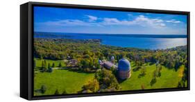 Aerial view of an observatory, Yerkes Observatory, Williams Bay, Wisconsin, USA-null-Framed Stretched Canvas