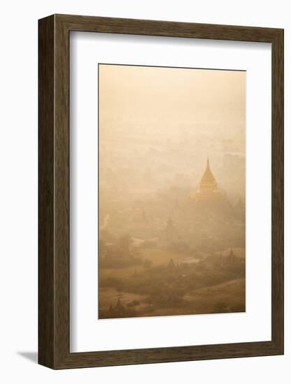 Aerial View of Ancient Temples (More Than 2200 Temples) of Bagan at Sunrise in Myanmar-Harry Marx-Framed Photographic Print