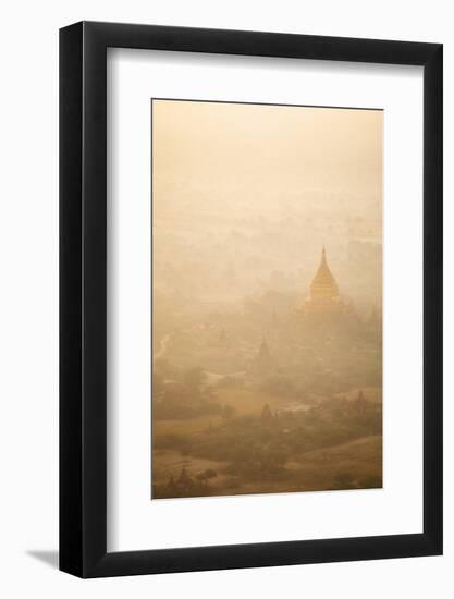 Aerial View of Ancient Temples (More Than 2200 Temples) of Bagan at Sunrise in Myanmar-Harry Marx-Framed Photographic Print