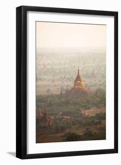 Aerial View of Ancient Temples (More Than 2200 Temples) of Bagan at Sunrise in Myanmar-Harry Marx-Framed Photographic Print