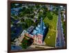 Aerial view of Angel Guardian Church, Chicago, Illinois, USA-null-Framed Photographic Print