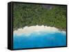 Aerial View of Anse Victorin Beach, Fregate Island, Seychelles, Indian Ocean, Africa-Papadopoulos Sakis-Framed Stretched Canvas