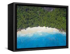 Aerial View of Anse Victorin Beach, Fregate Island, Seychelles, Indian Ocean, Africa-Papadopoulos Sakis-Framed Stretched Canvas