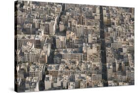 Aerial view of apartment and office buildings, Central Tehran, Iran, Middle East-James Strachan-Stretched Canvas