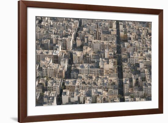 Aerial view of apartment and office buildings, Central Tehran, Iran, Middle East-James Strachan-Framed Photographic Print