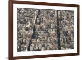 Aerial view of apartment and office buildings, Central Tehran, Iran, Middle East-James Strachan-Framed Photographic Print