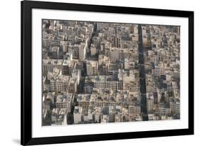 Aerial view of apartment and office buildings, Central Tehran, Iran, Middle East-James Strachan-Framed Photographic Print