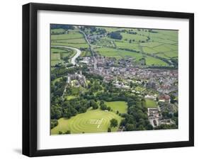 Aerial View of Arundel Castle, Cricket Ground and Cathedral, Arundel, West Sussex, England, UK-Peter Barritt-Framed Photographic Print