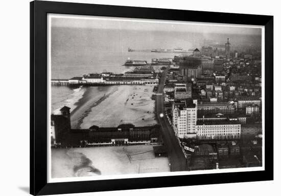 Aerial View of Atlantic City, New Jersey, USA, from a Zeppelin, 1930-null-Framed Premium Giclee Print