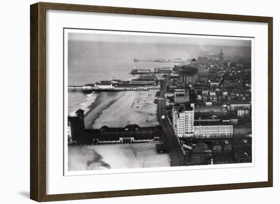 Aerial View of Atlantic City, New Jersey, USA, from a Zeppelin, 1930-null-Framed Giclee Print