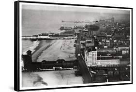 Aerial View of Atlantic City, New Jersey, USA, from a Zeppelin, 1930-null-Framed Stretched Canvas