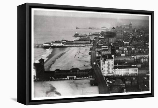 Aerial View of Atlantic City, New Jersey, USA, from a Zeppelin, 1930-null-Framed Stretched Canvas