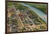 Aerial View of Augusta, Georgia, 1943-null-Framed Giclee Print