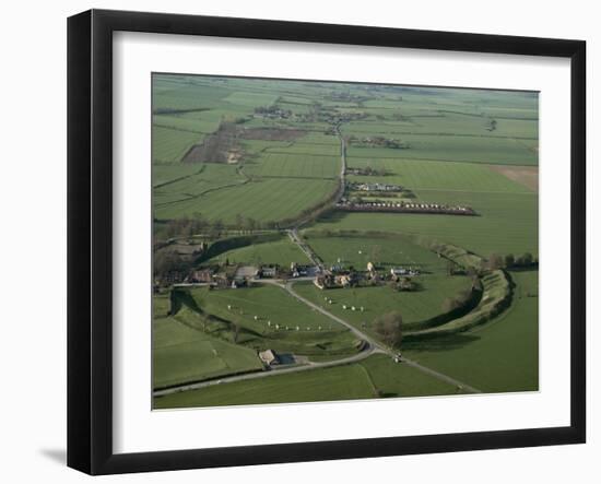 Aerial View of Avebury, Unesco World Heritage Site, Wiltshire, England, United Kingdom-Adam Woolfitt-Framed Photographic Print