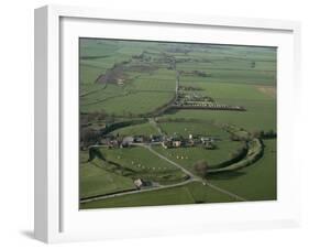 Aerial View of Avebury, Unesco World Heritage Site, Wiltshire, England, United Kingdom-Adam Woolfitt-Framed Photographic Print