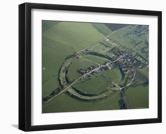 Aerial View of Avebury, Unesco World Heritage Site, Wiltshire, England, United Kingdom-Adam Woolfitt-Framed Photographic Print