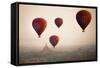 Aerial View of Balloons over Ancient Temples of Bagan at Sunrise in Myanmar-Harry Marx-Framed Stretched Canvas