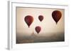 Aerial View of Balloons over Ancient Temples of Bagan at Sunrise in Myanmar-Harry Marx-Framed Photographic Print