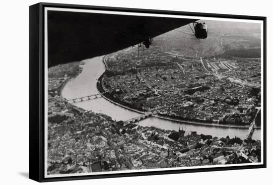 Aerial View of Basel, Switzerland, from a Zeppelin, 1928-null-Framed Stretched Canvas