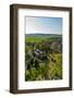 Aerial view of Baslow church and village, Peak District National Park, Derbyshire, England-Frank Fell-Framed Photographic Print