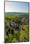 Aerial view of Baslow church and village, Peak District National Park, Derbyshire, England-Frank Fell-Mounted Photographic Print