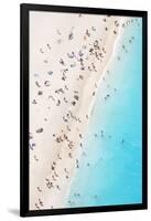 Aerial view of beach in summer with people. Zakynthos, Greek Islands, Greece-Matteo Colombo-Framed Premium Photographic Print